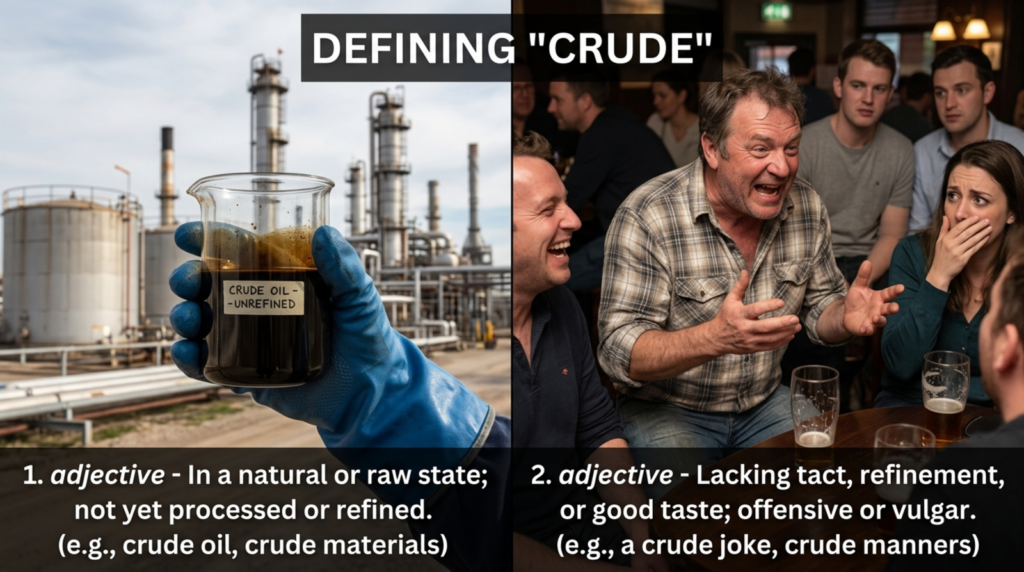 crude joke meaning